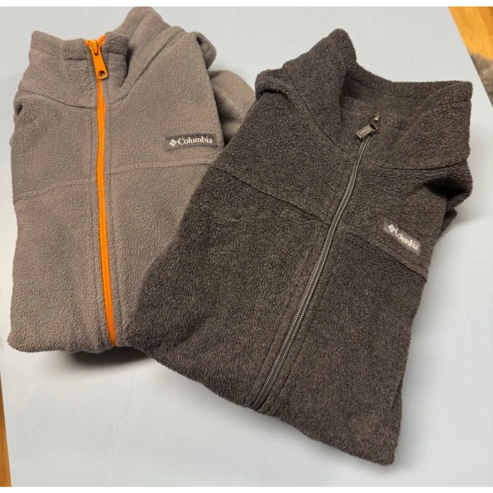 Lot of 2 Columbia Boys Sz LARGE LRG 14/16 Full Zip Fleece Jackets Warm 2921/2922 - Picture 2 of 16